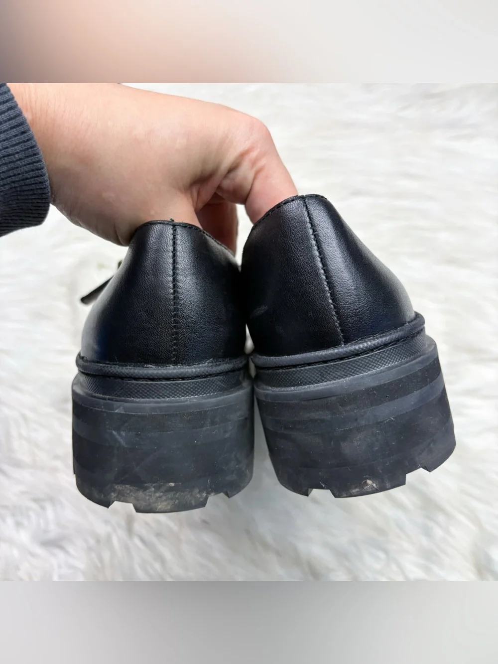 Madewell The Freya Platform Lugsole Mary Jane True Black Leather Size 8.5 - Picture 8 of 12